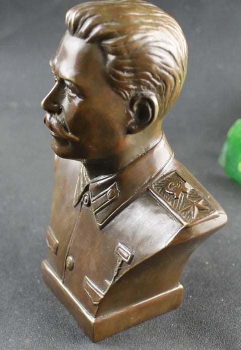Busto di Stalin in ottone 17 cm