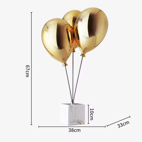 Statua con palloncino dorato su base in marmo bianco – Scultura decorativa 67 cm