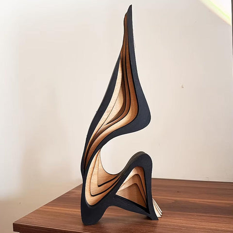 Statua in legno dal design astratto, 40 cm