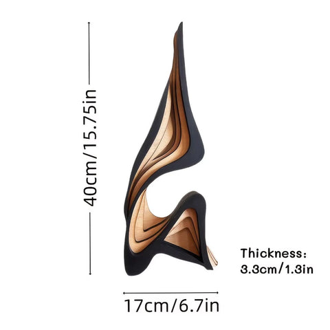 Statua in legno dal design astratto, 40 cm