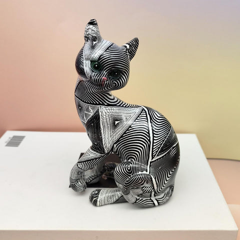 Statua gatto seduto psico resina 17 cm