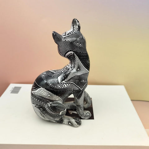 Statua gatto seduto psico resina 17 cm