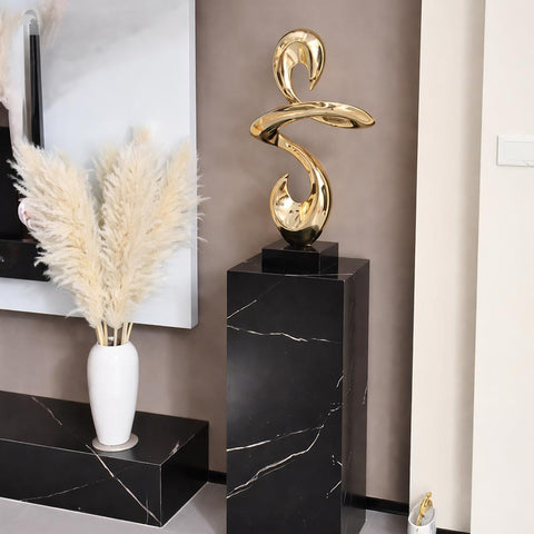 Statua astratta in resina dorata – Scultura decorativa 49 cm