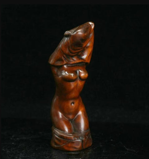 Statua in legno di donna nuda 9 cm