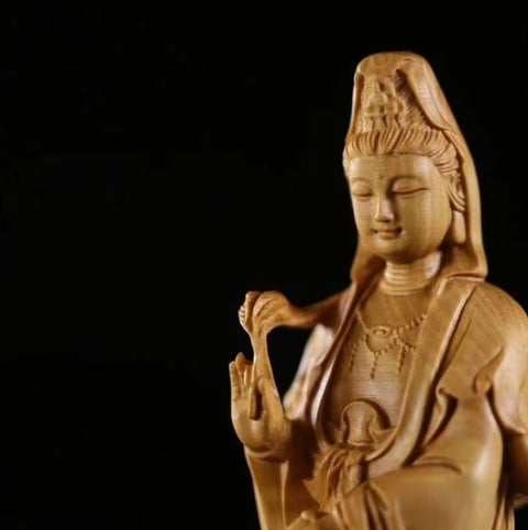 Statua di Buddha in legno 17 cm