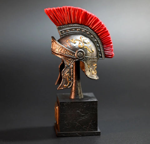 Statua decorativa con elmo romano 13 cm
