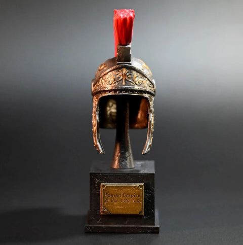 Statua decorativa con elmo romano 13 cm