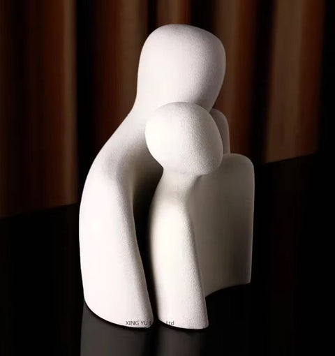 Statua astratta di coppia in ceramica 25 cm