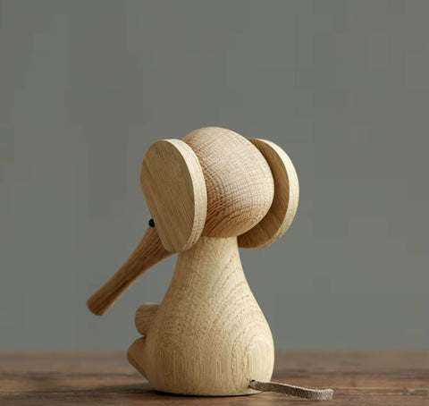 Statua di elefante in legno in stile scandinavo 12 cm