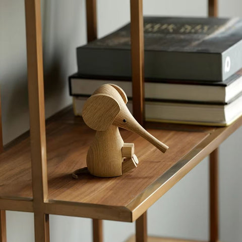 Statua di elefante in legno in stile scandinavo 12 cm