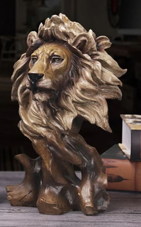 Statua busto leone 28 cm