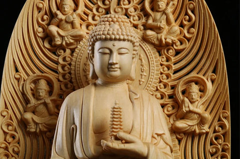 Statua di Buddha in legno 43 cm