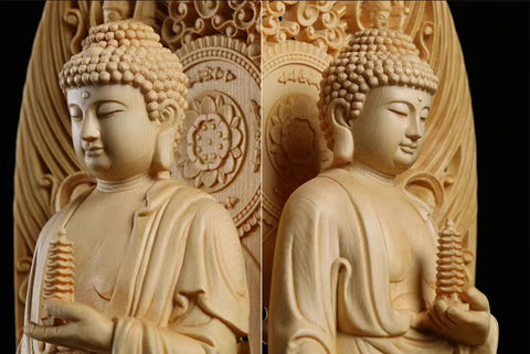 Statua di Buddha in legno 43 cm