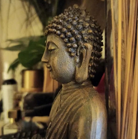 Statua di Buddha da interno/esterno con LED 21 cm