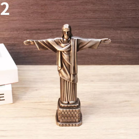 Statua Cristo Redentore in metallo 18 cm