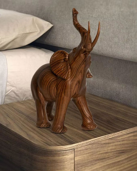 Statua elefante in resina simil legno 26 cm