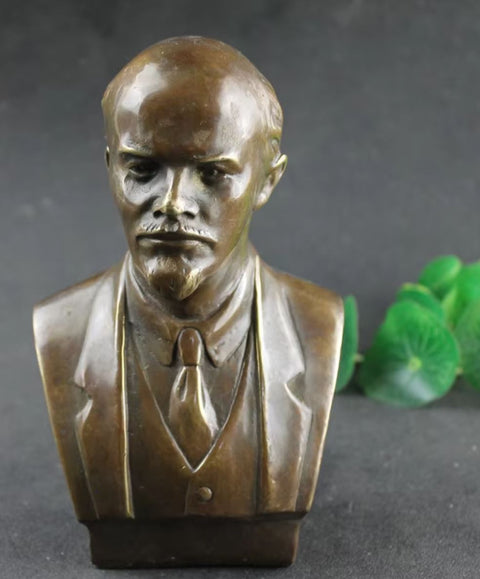 Busto di Lenin in ottone 17 cm