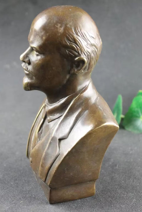 Busto di Lenin in ottone 17 cm