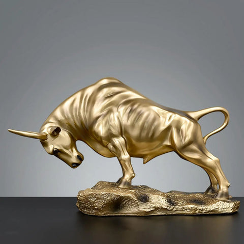 Statua toro dorato 20 cm