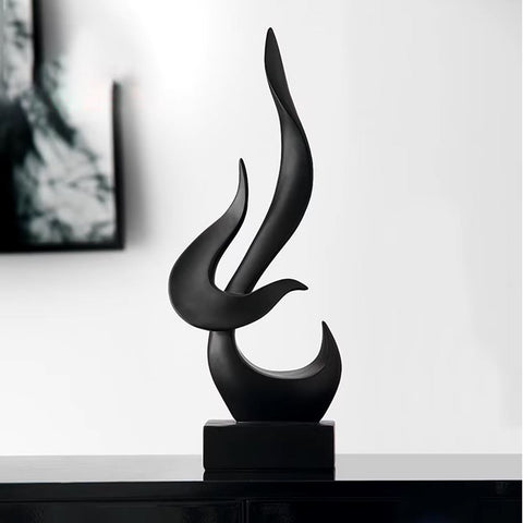 Scultura astratta fiamma bianca 15 cm