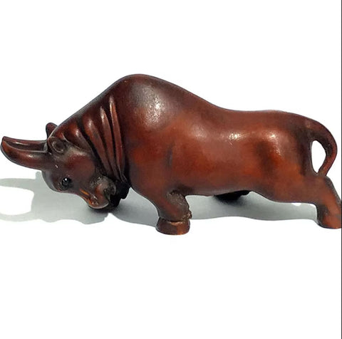 Statuetta toro in legno 5 cm