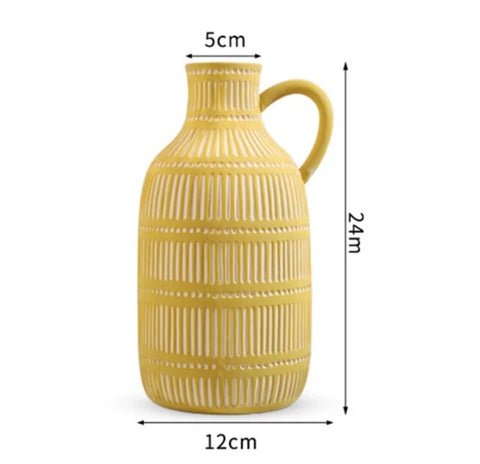 Vaso greco antico in ceramica gialla 24 cm