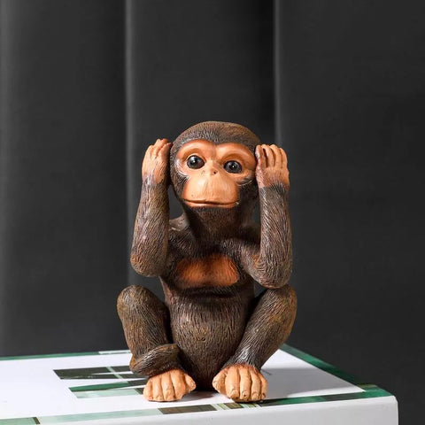 Statua del gorilla  <br>Figurina Scimmia Saggezza 13 cm