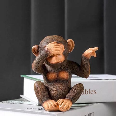 Statua del gorilla  <br>Figurina Scimmia Saggezza 13 cm