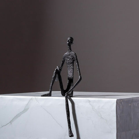 Statua dell'uomo<br> Metallo seduto