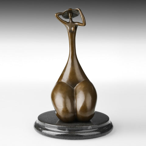 Scultura in bronzo<br> Statua in bronzo Donna seduta 22 cm