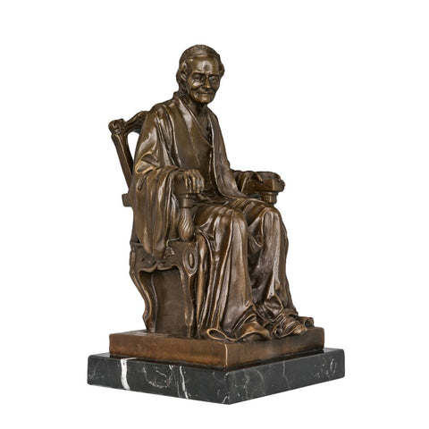 Scultura in bronzo<br> Voltaire 35 cm