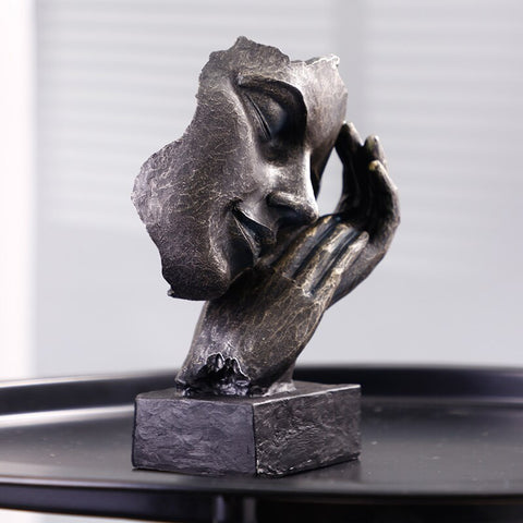 Statua Volto di Donna effetto bronzo 22 cm
