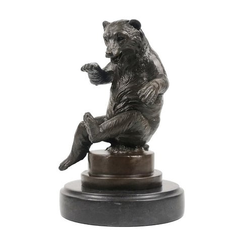 Scultura in bronzo di animali<br> Orso 22 cm