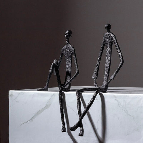 Statua dell'uomo<br> Metallo seduto