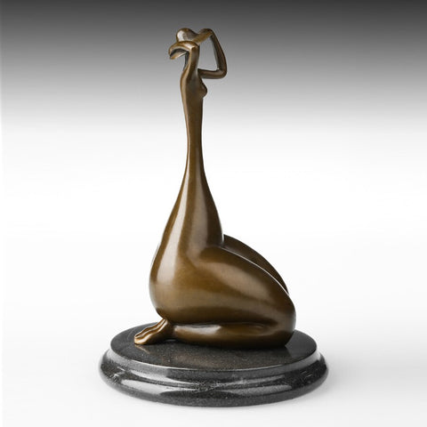 Scultura in bronzo<br> Statua in bronzo Donna seduta 22 cm
