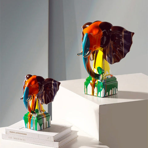 Statua dell'elefante<br> Multicolore