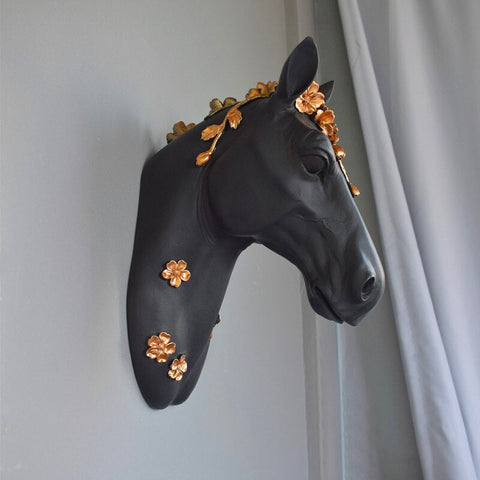Scultura da parete<br> Scultura da parete Testa di cavallo