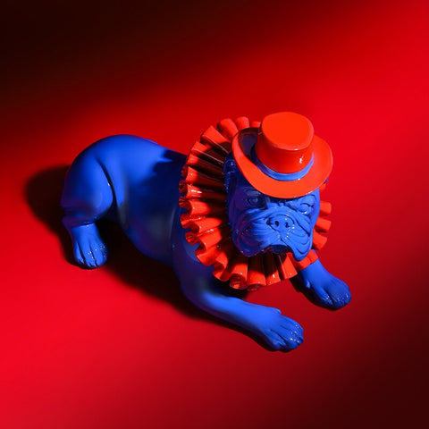 Statua del bulldog<br> Bulldog inglese in resina 17 cm