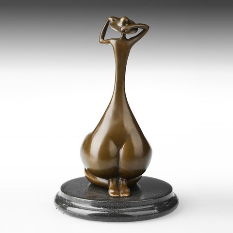 Scultura in bronzo<br> Statua in bronzo Donna seduta 22 cm