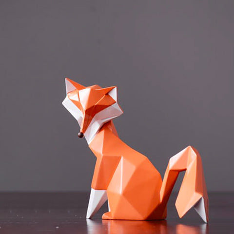 Statua di origami<br> Volpe bianca volpe