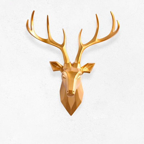 Scultura da parete cervo<br> Decorazione murale dorata