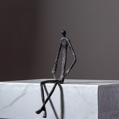 Statua dell'uomo<br> Metallo seduto