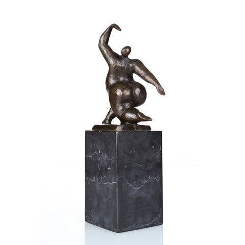 Scultura in bronzo<br> Statua in bronzo Donna rotonda 28 cm
