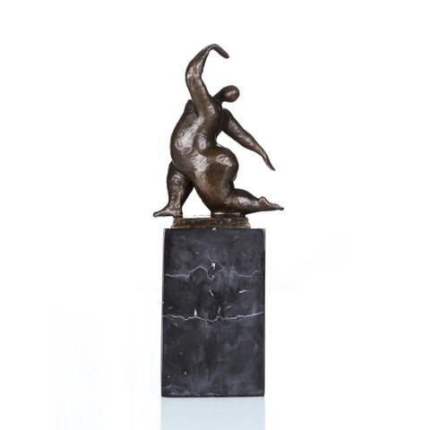 Scultura in bronzo<br> Statua in bronzo Donna rotonda 28 cm