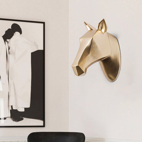 Scultura da parete con cavallo<br> Decorazione murale alla moda