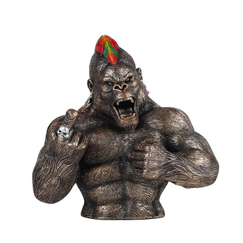 Statua di gorilla in resina<br> Nero