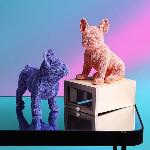 Statua del bulldog<br> Bulldog francese in resina 19 cm