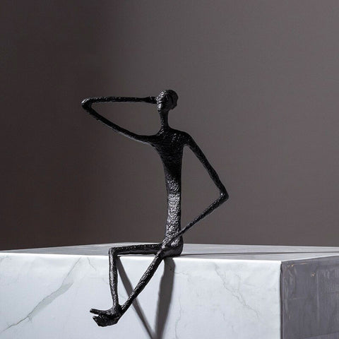 Statua dell'uomo<br> Metallo seduto
