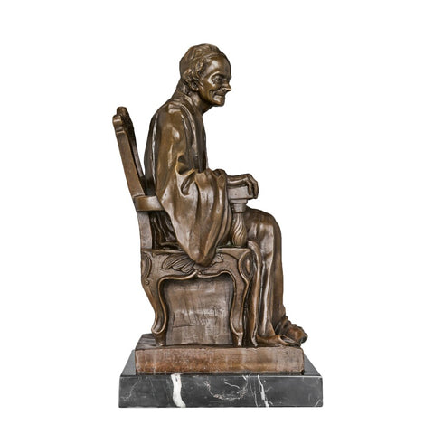 Scultura in bronzo<br> Voltaire 35 cm