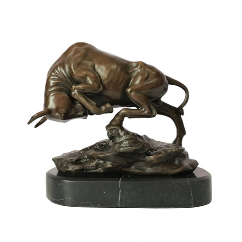 Scultura in bronzo<br> Toro in bronzo 20 cm